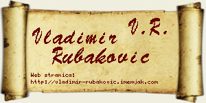 Vladimir Rubaković vizit kartica